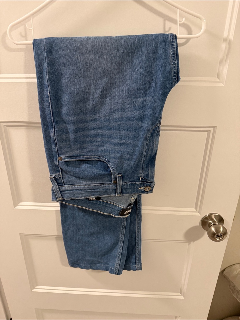 Paige Federal Mens Slim Straight Jeans in Medium Blue Denim